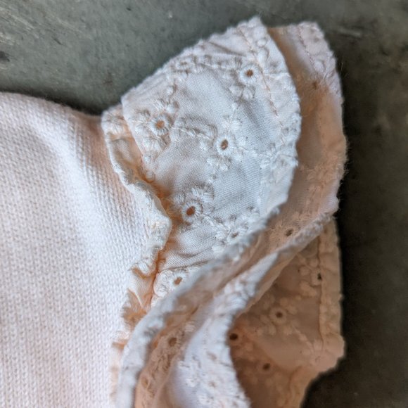 LOFT Pastel Pink Eyelet Ruffle Sleeve Knit Top - Picture 4 of 9